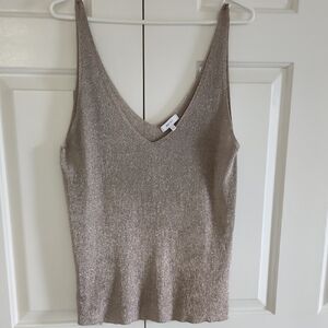 Reiss Shimmering Gold Tank Top Size L